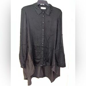STARK X Long Sleeve Women's Black Uneven Shirt Size Medium